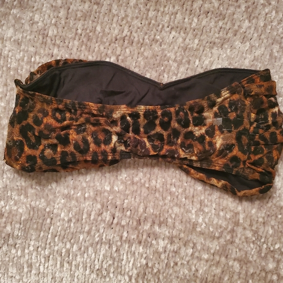 EXPRESS Strapless Lace Bandeau Leopard Print - Picture 2 of 4